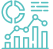 Chart and graph icon with data lines.